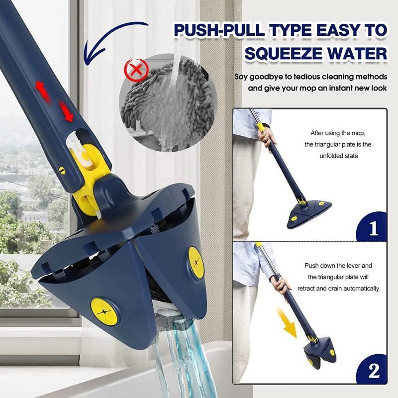 Push-Pull Easy Squeeze Floor Cleaning Mop – Hands-Free Water Removal & Quick Drying