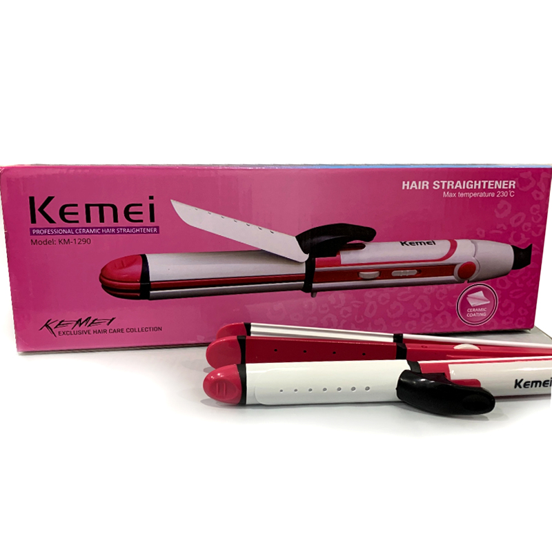Kemei KM-1290 Professional Ceramic Hair Straightener | Multi-Functional Hair Styling Tool