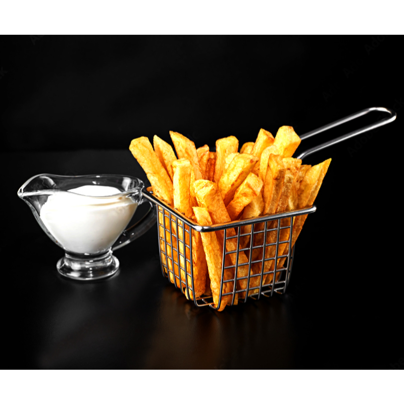 Durable Mini Stainless Steel Serving Basket – Perfect for French Fries & Appetizers