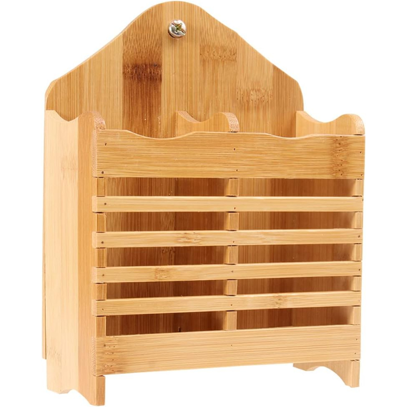 Wooden Spoon Holder & Bamboo Chopstick Storage Basket – Mini Kitchen Organizer